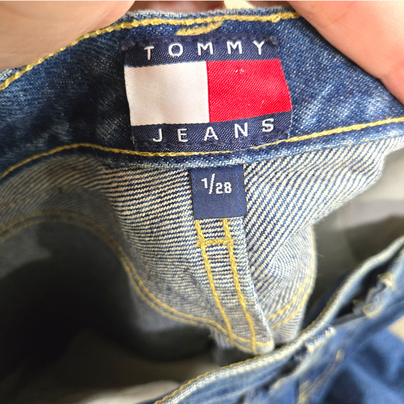 Vintage Tommy Jeans High Rise Straight Leg Denim Jeans Size 28 Y2K 90s USA Made - Picture 5 of 9
